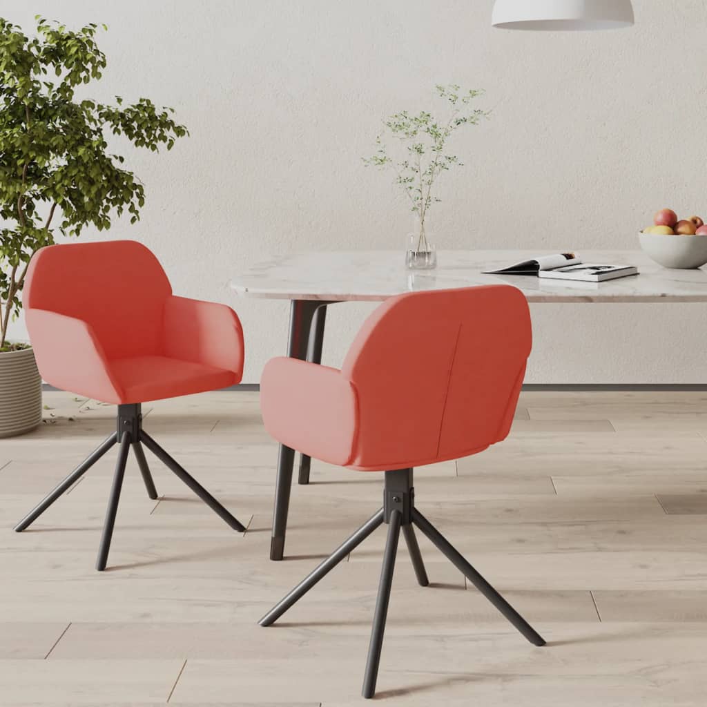 Swivel Dining Chairs, 2 pcs, Pink, Velvet
