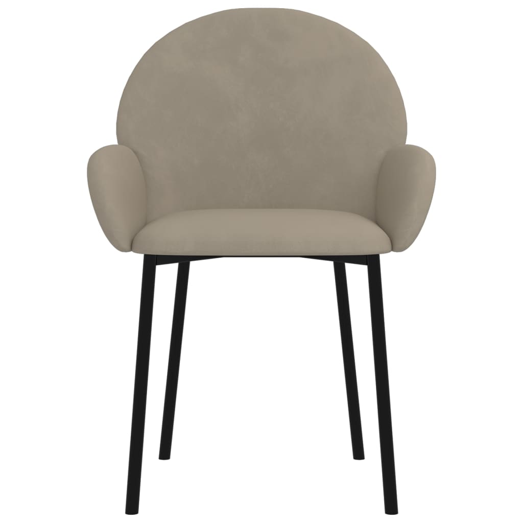 Dining chairs, 2 pcs., light gray, velvet