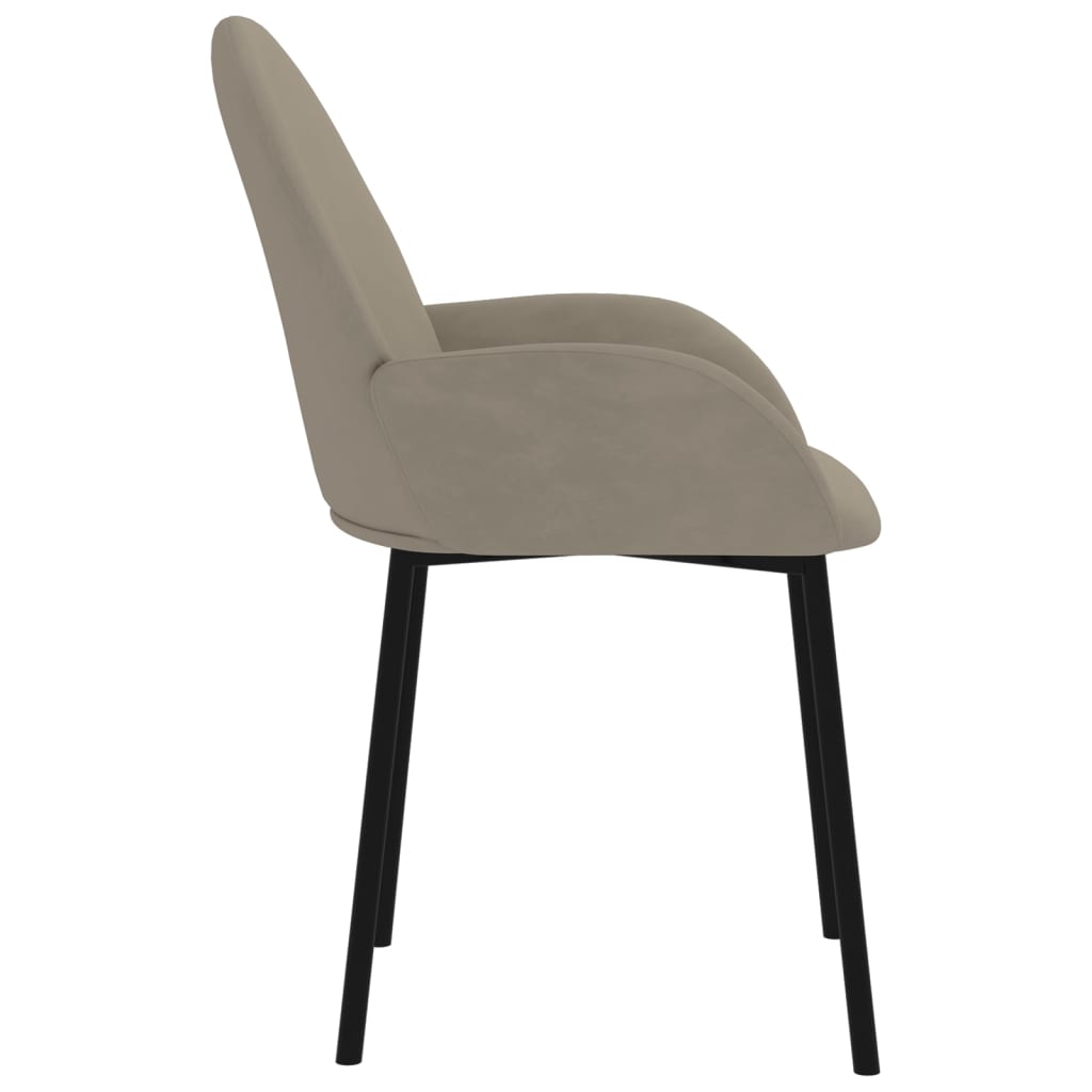 Dining chairs, 2 pcs., light gray, velvet