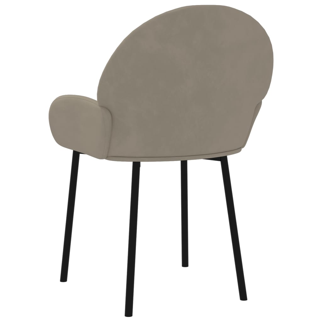 Dining chairs, 2 pcs., light gray, velvet