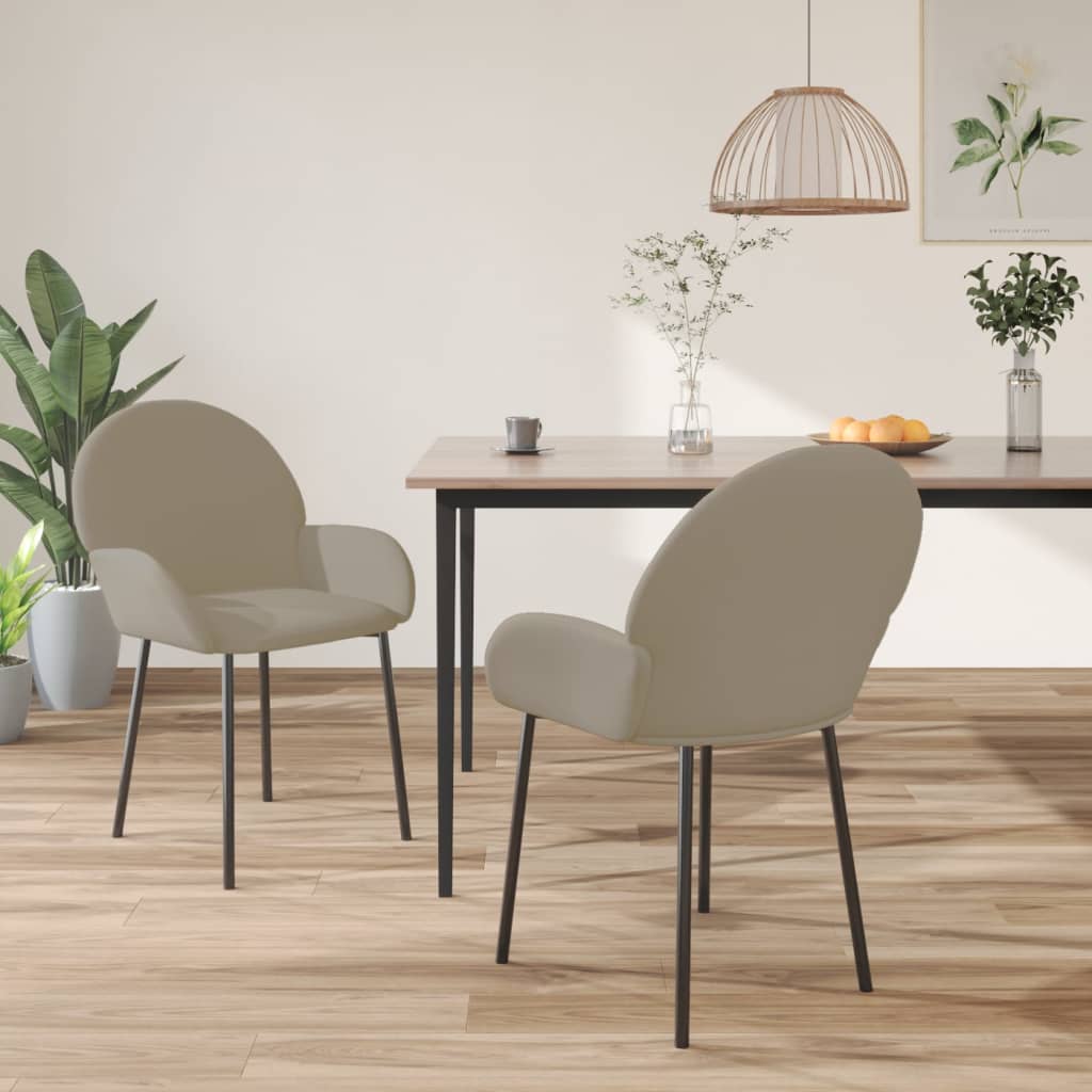 Dining chairs, 2 pcs., light gray, velvet