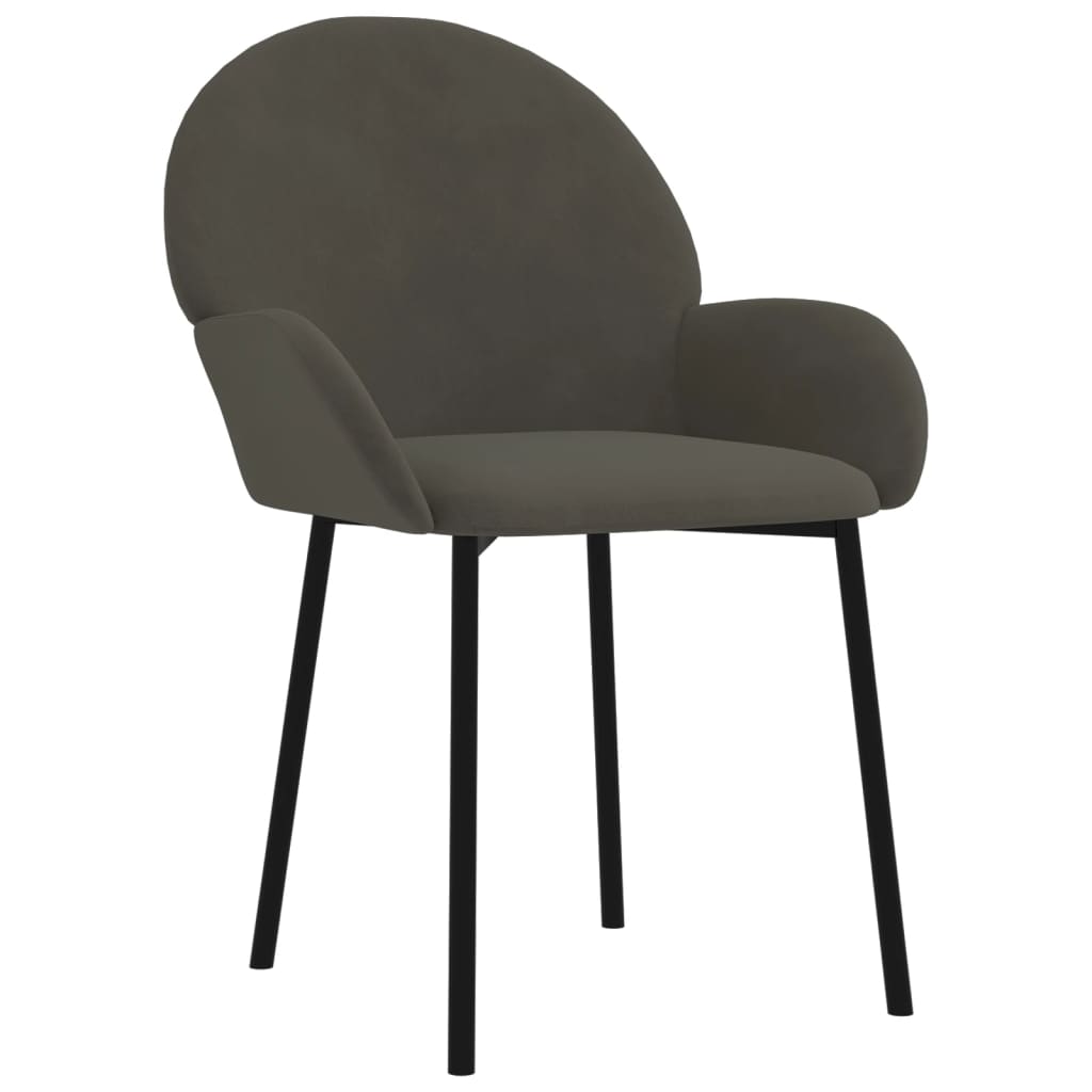 Dining chairs, 2 pcs., dark grey, velvet