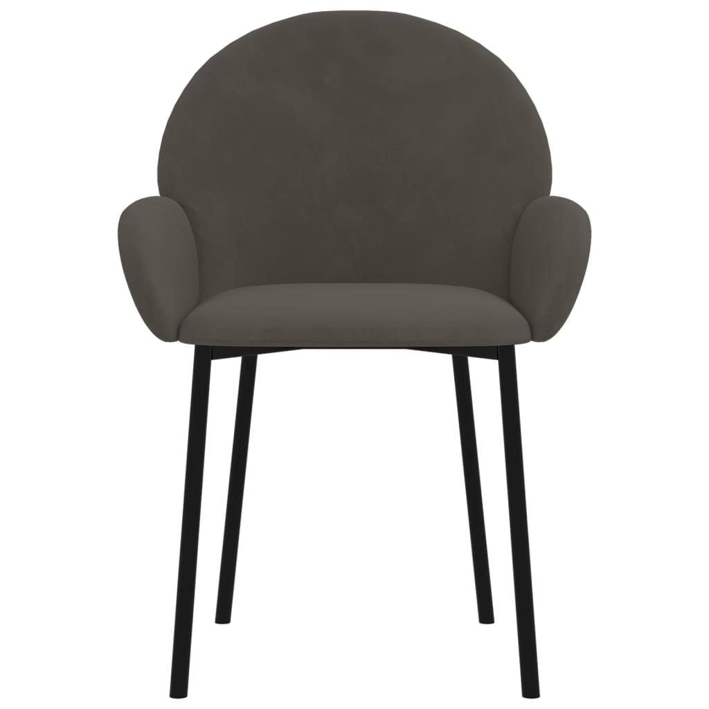 Dining chairs, 2 pcs., dark grey, velvet