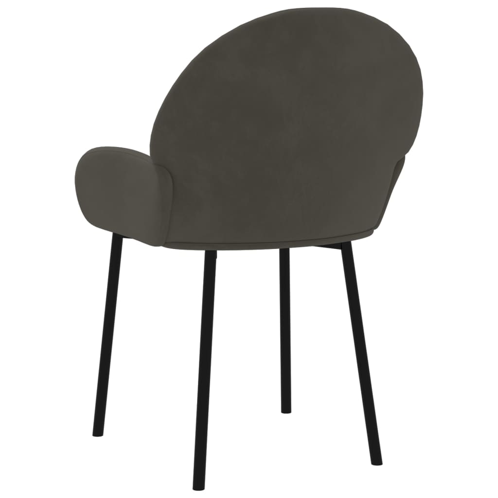 Dining chairs, 2 pcs., dark grey, velvet