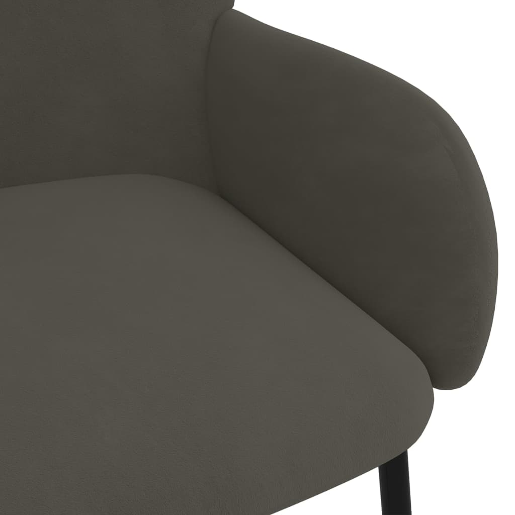 Dining chairs, 2 pcs., dark grey, velvet