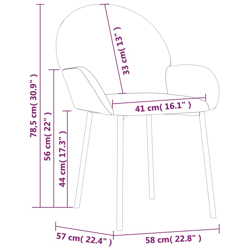 Dining chairs, 2 pcs., dark grey, velvet