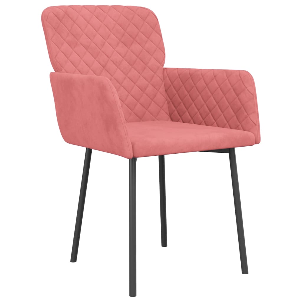 Dining chairs, 2 pcs., pink, velvet