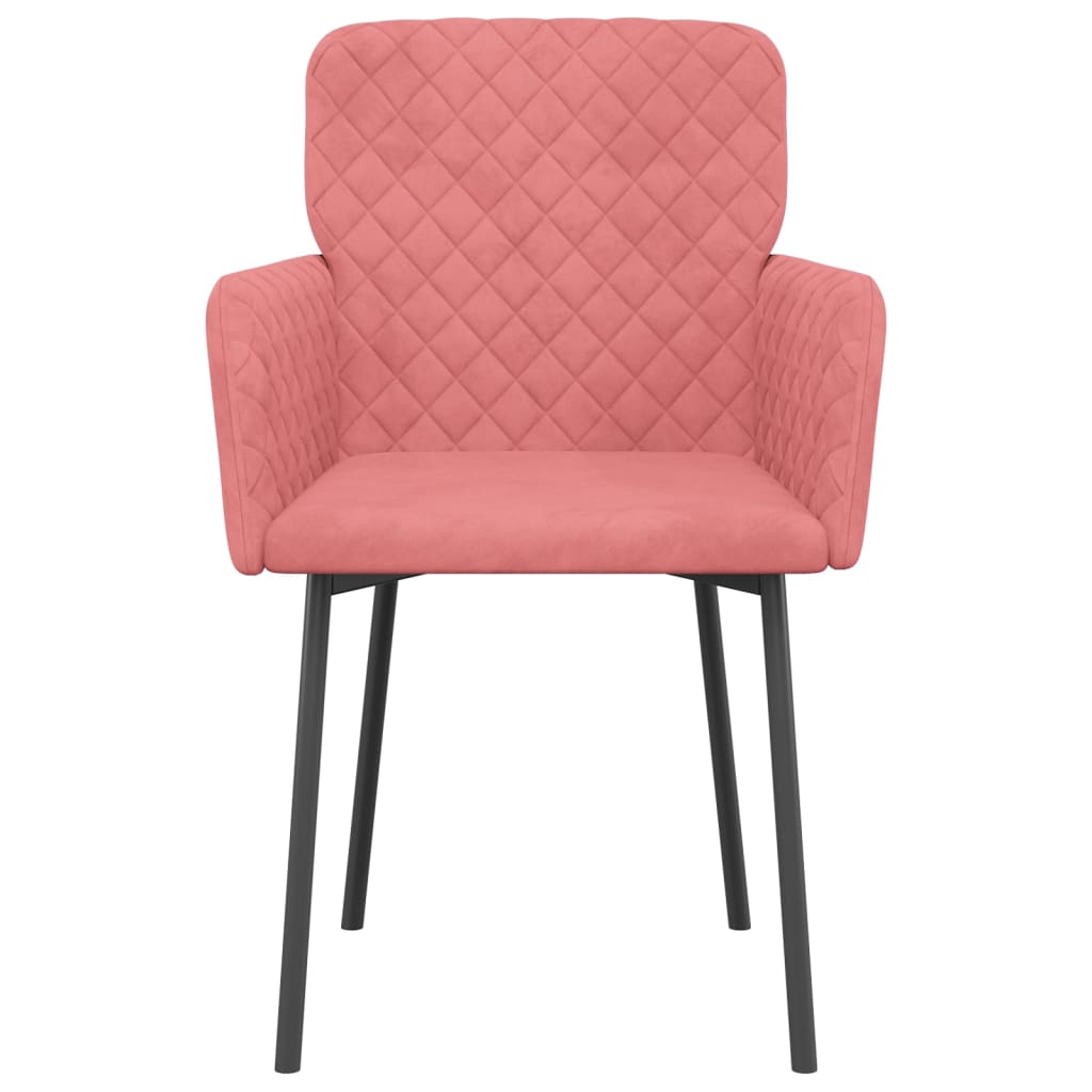Dining chairs, 2 pcs., pink, velvet