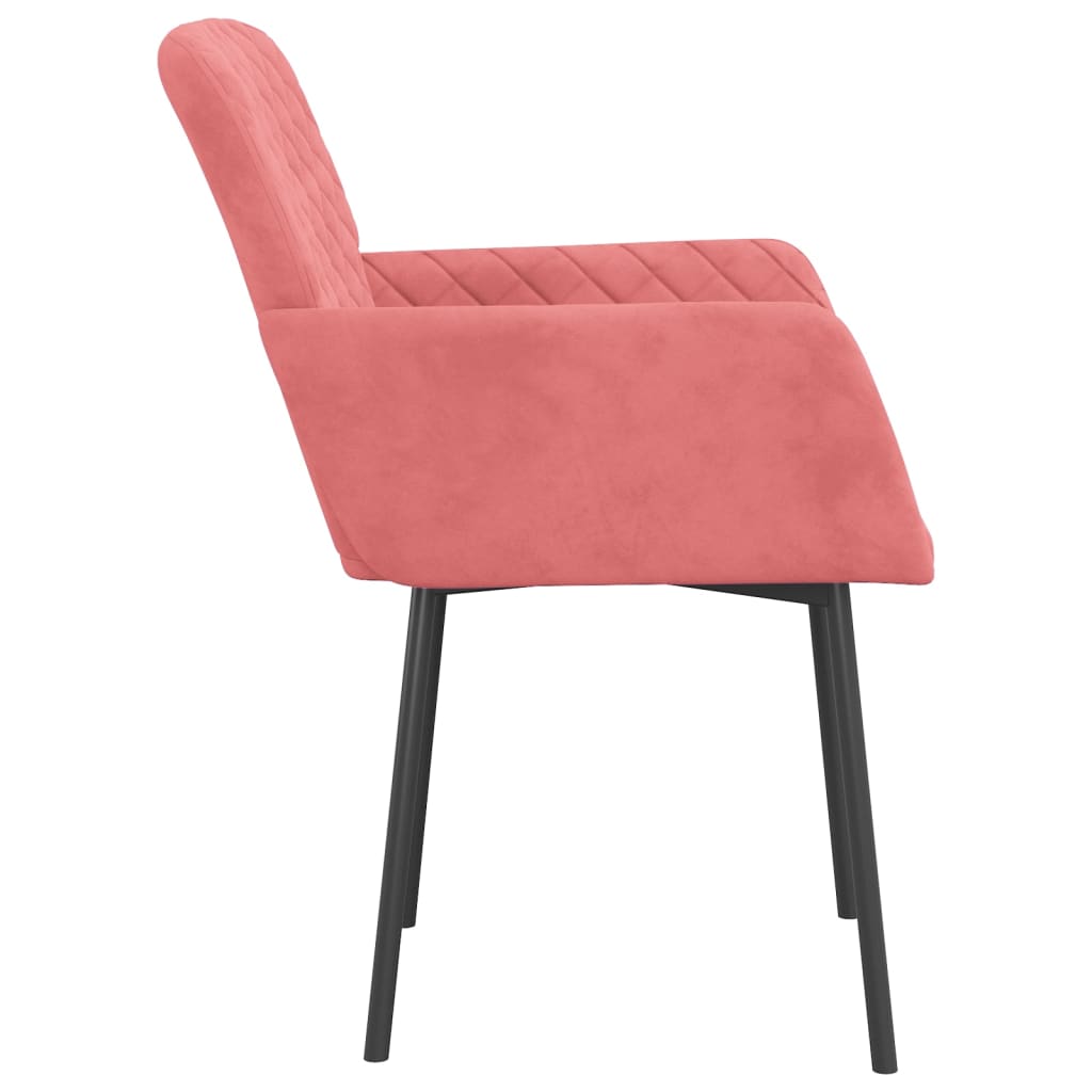 Dining chairs, 2 pcs., pink, velvet