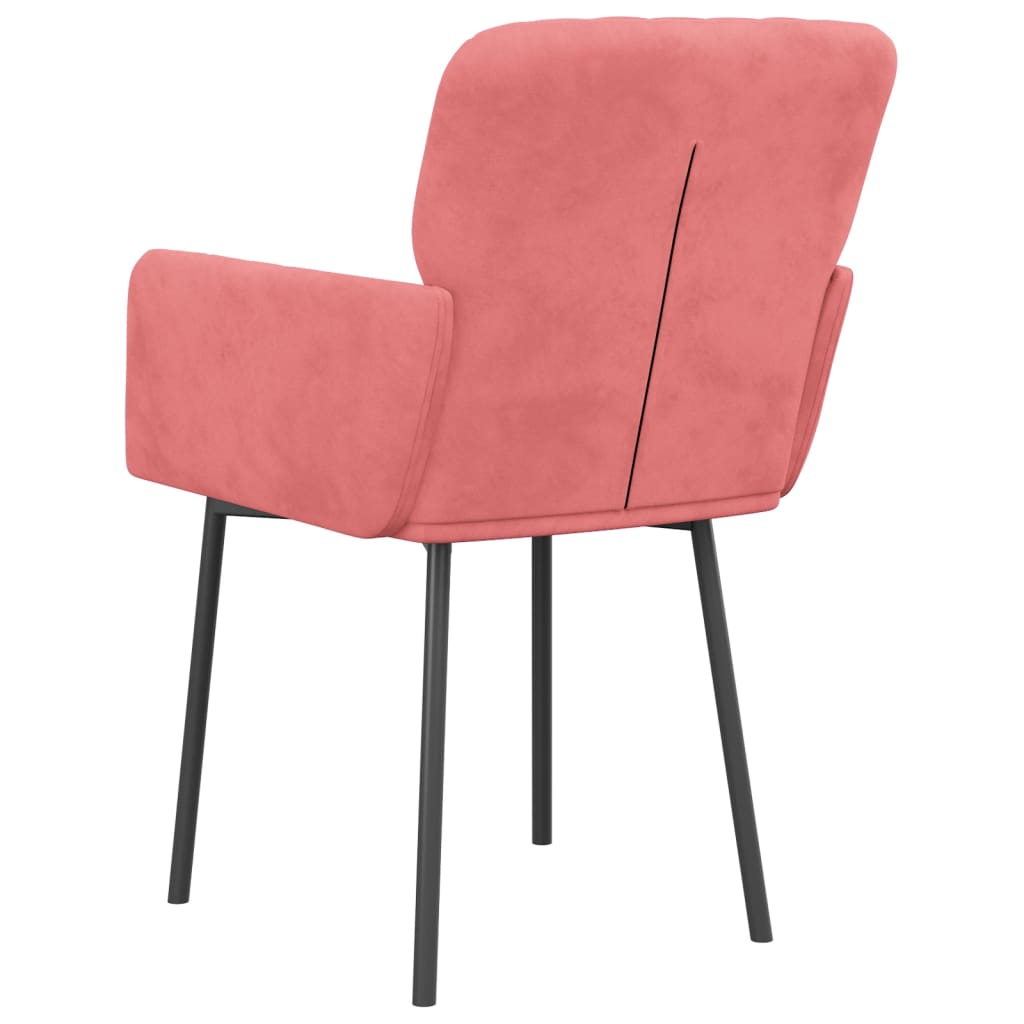 Dining chairs, 2 pcs., pink, velvet