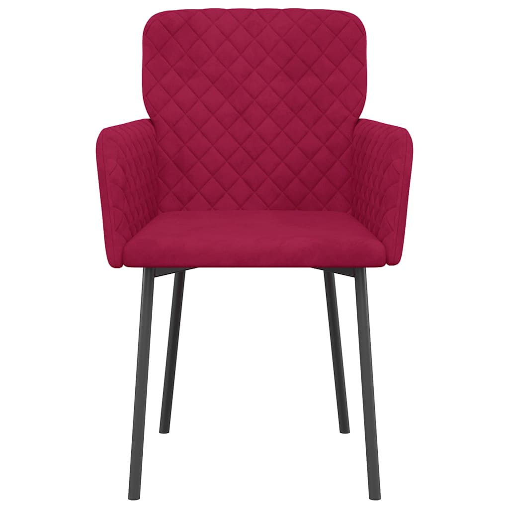 Dining chairs, 2 pcs., burgundy, velvet