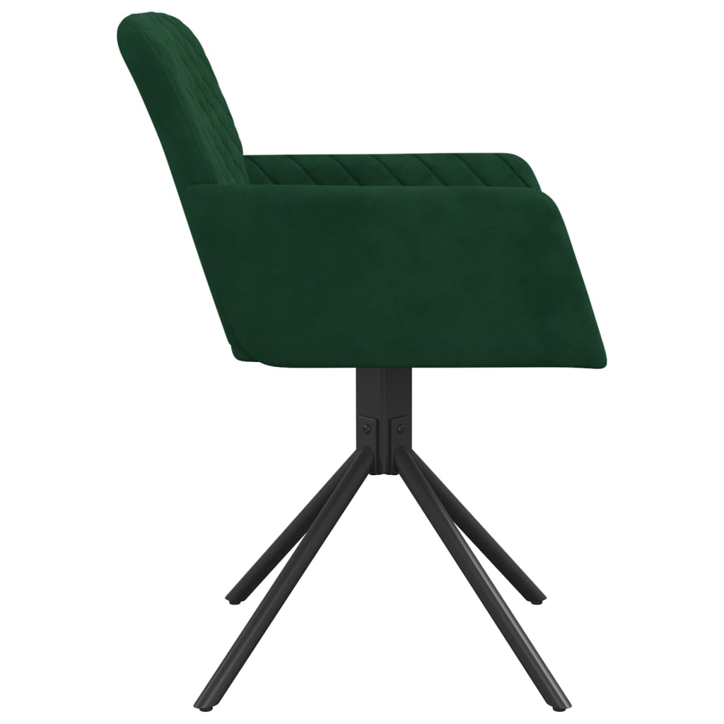 Swivel dining chairs, 2 pcs., dark green, velvet