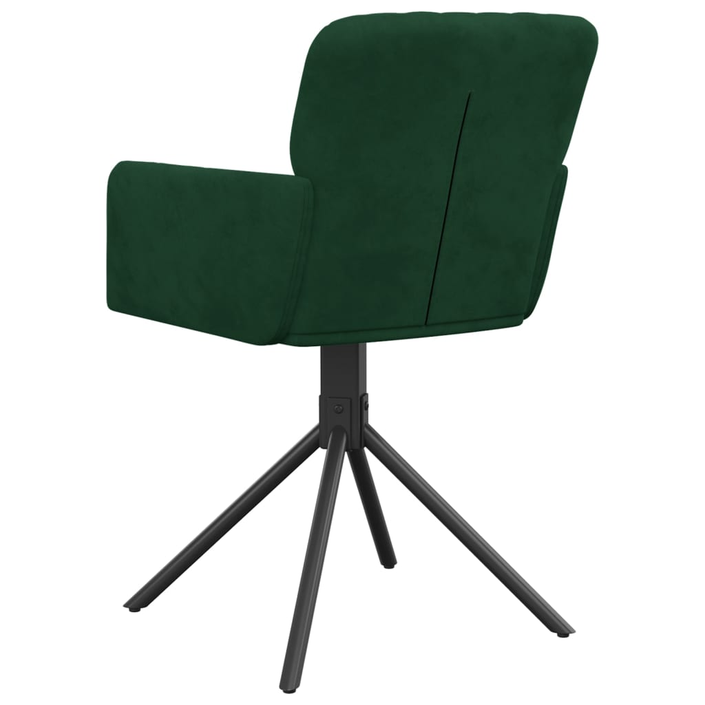 Swivel dining chairs, 2 pcs., dark green, velvet
