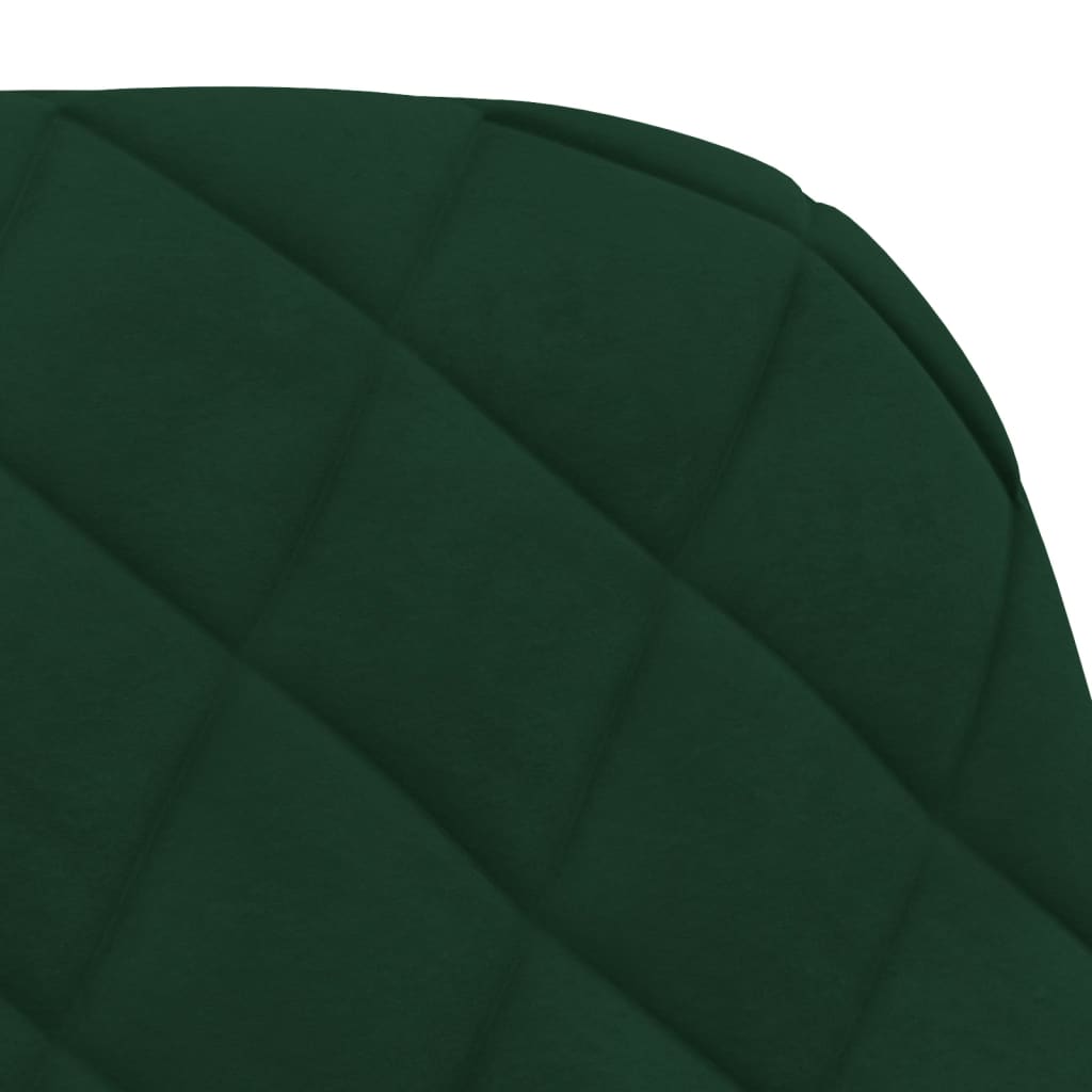Swivel dining chairs, 2 pcs., dark green, velvet