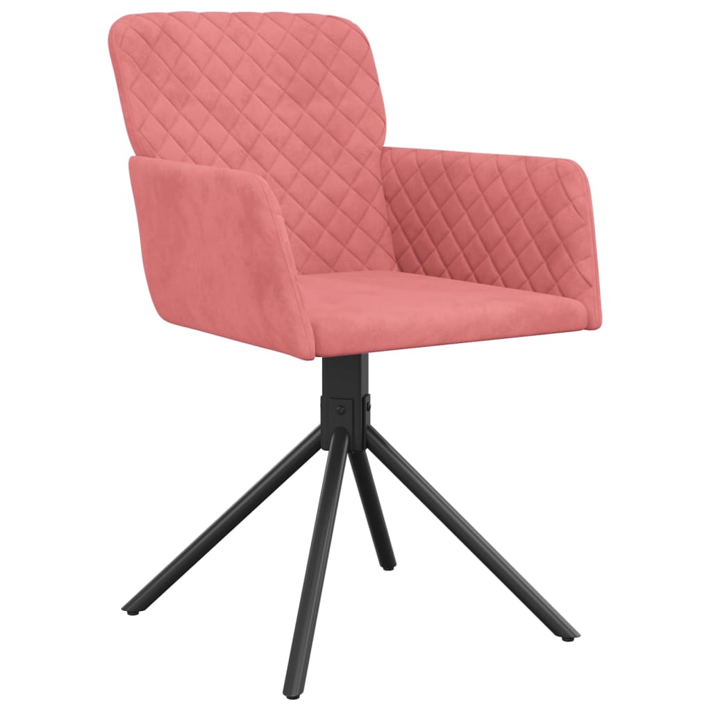 Swivel Dining Chairs, 2 pcs, Pink, Velvet