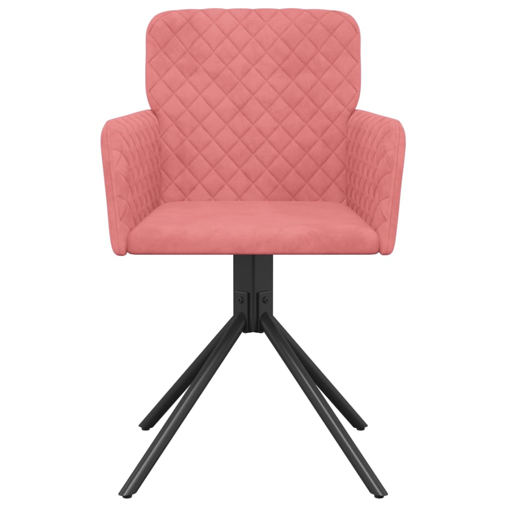 Swivel Dining Chairs, 2 pcs, Pink, Velvet