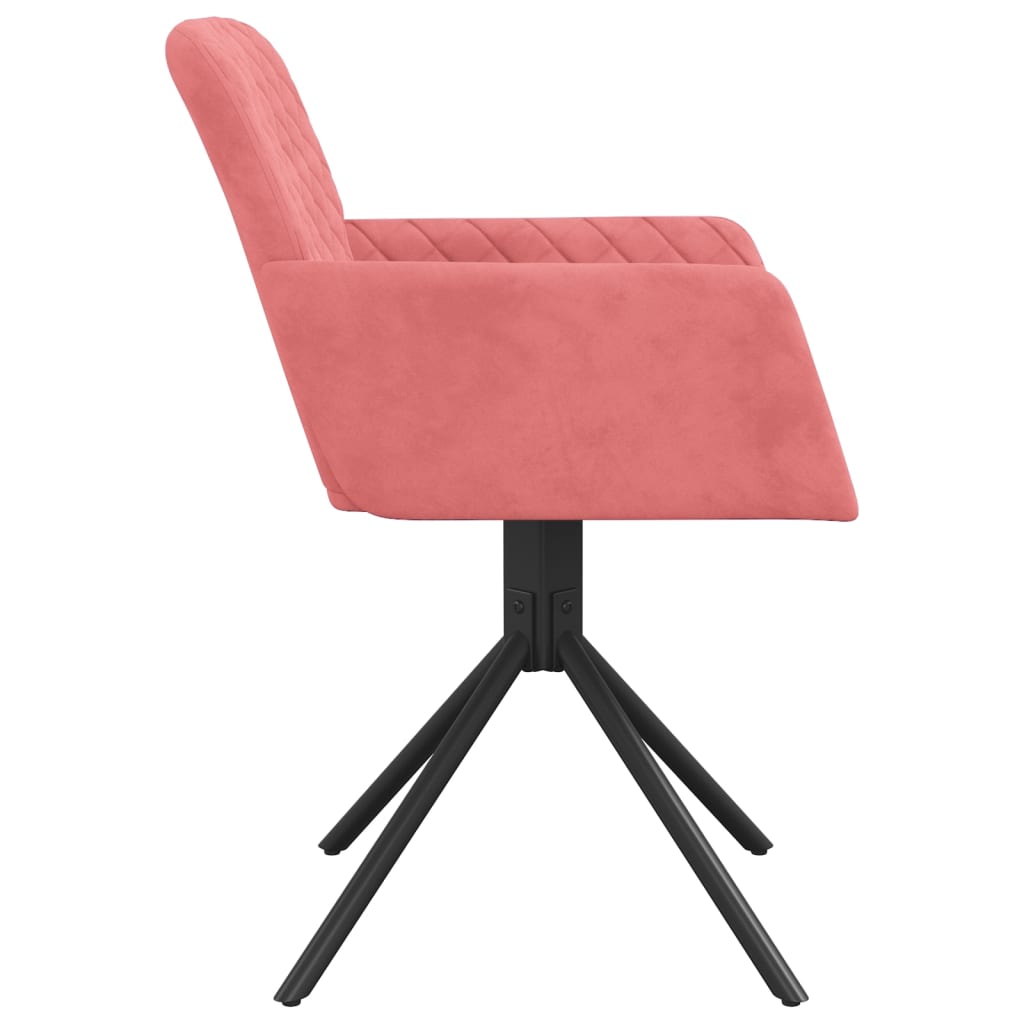 Swivel Dining Chairs, 2 pcs, Pink, Velvet