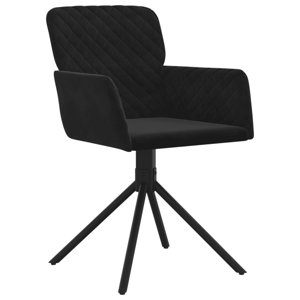 Swivel Dining Chairs, 2 pcs, Black, Velvet