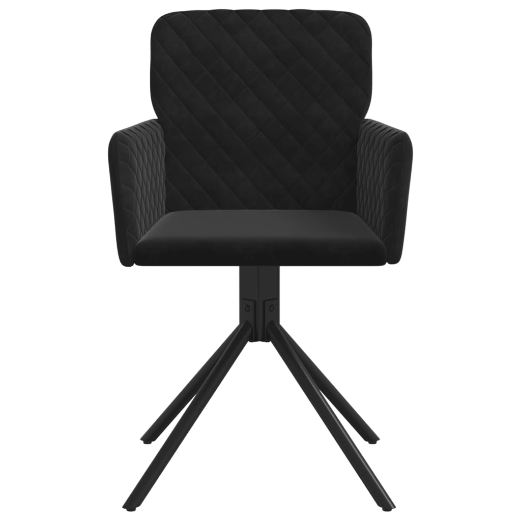 Swivel Dining Chairs, 2 pcs, Black, Velvet