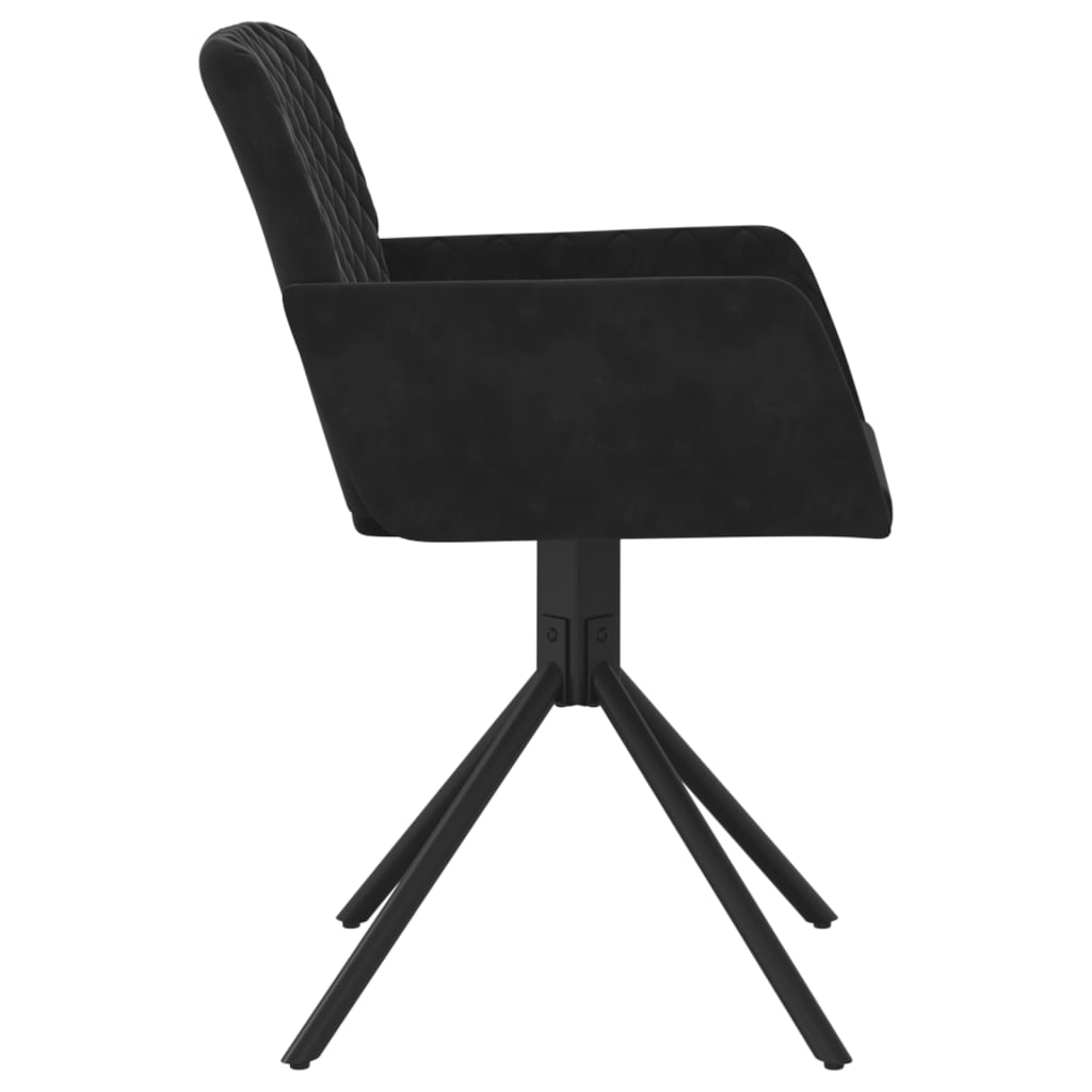 Swivel Dining Chairs, 2 pcs, Black, Velvet