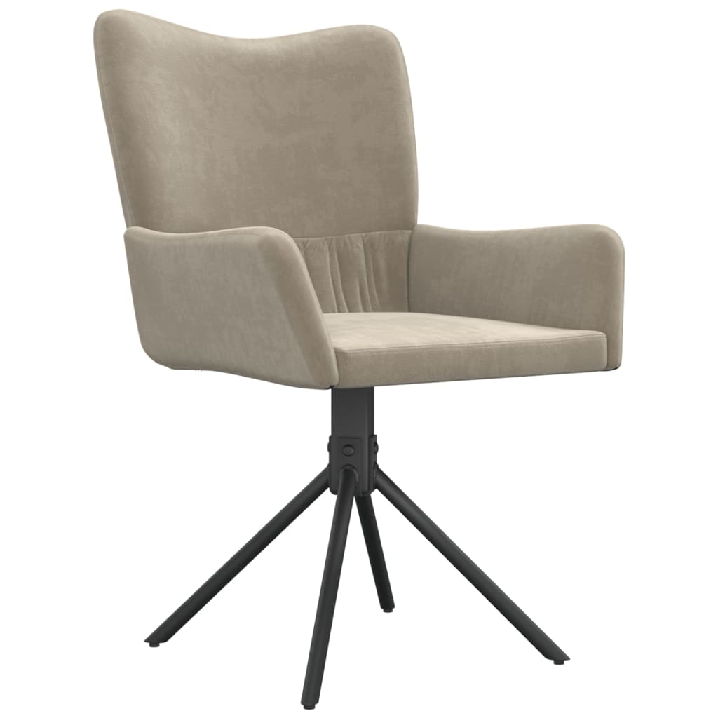 Swivel Dining Chairs, 2 pcs., Light Grey, Velvet