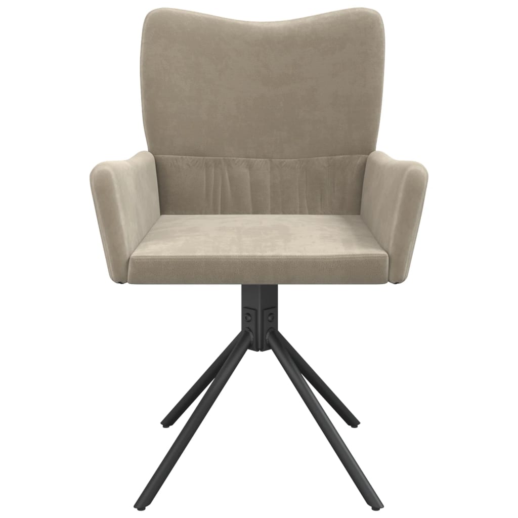 Swivel Dining Chairs, 2 pcs., Light Grey, Velvet