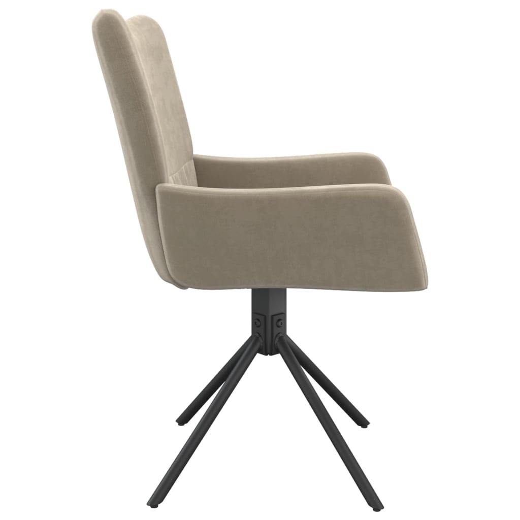 Swivel Dining Chairs, 2 pcs., Light Grey, Velvet