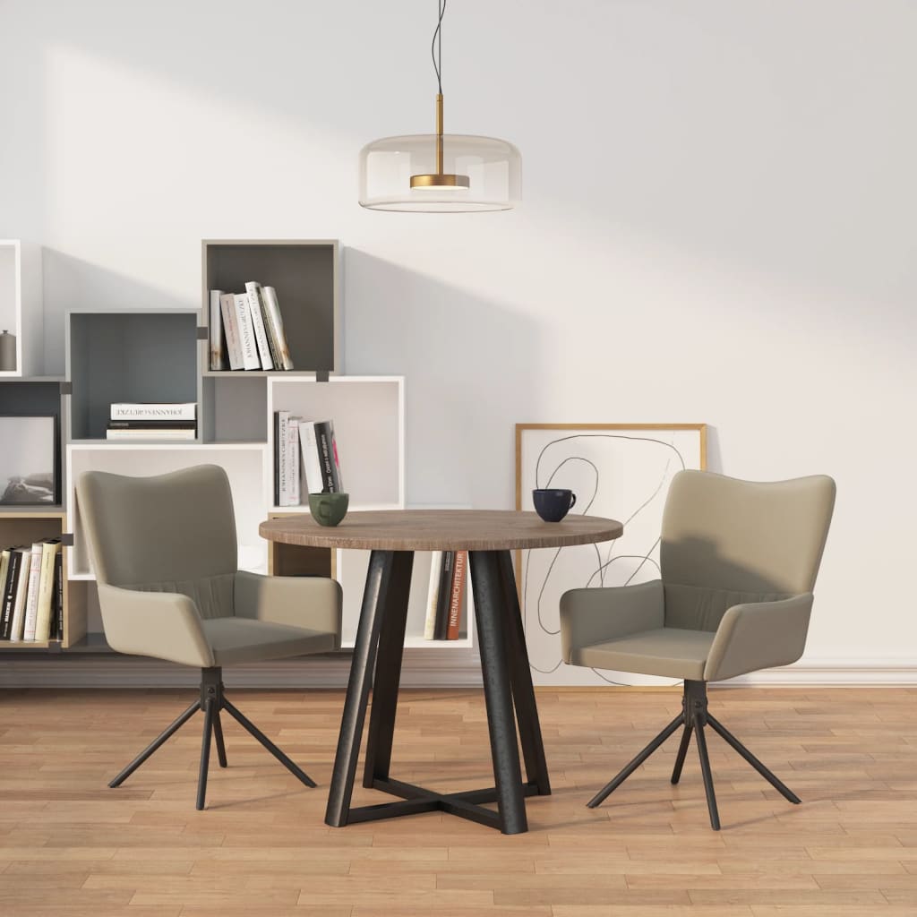 Swivel Dining Chairs, 2 pcs., Light Grey, Velvet