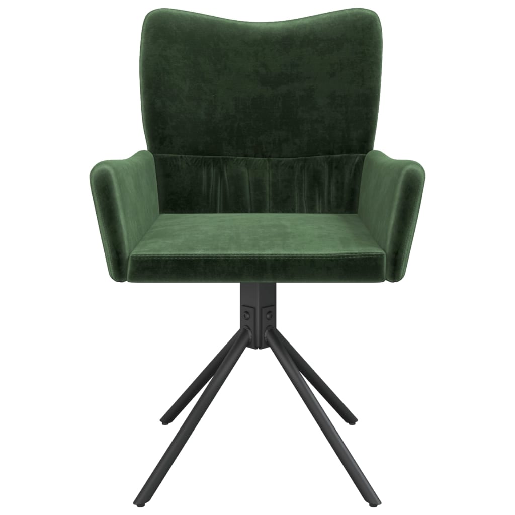 Swivel dining chairs, 2 pcs., dark green, velvet
