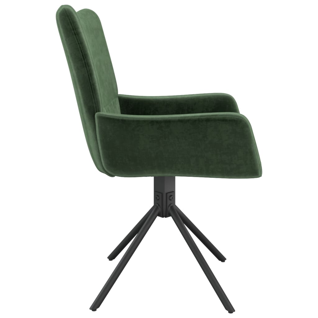 Swivel dining chairs, 2 pcs., dark green, velvet