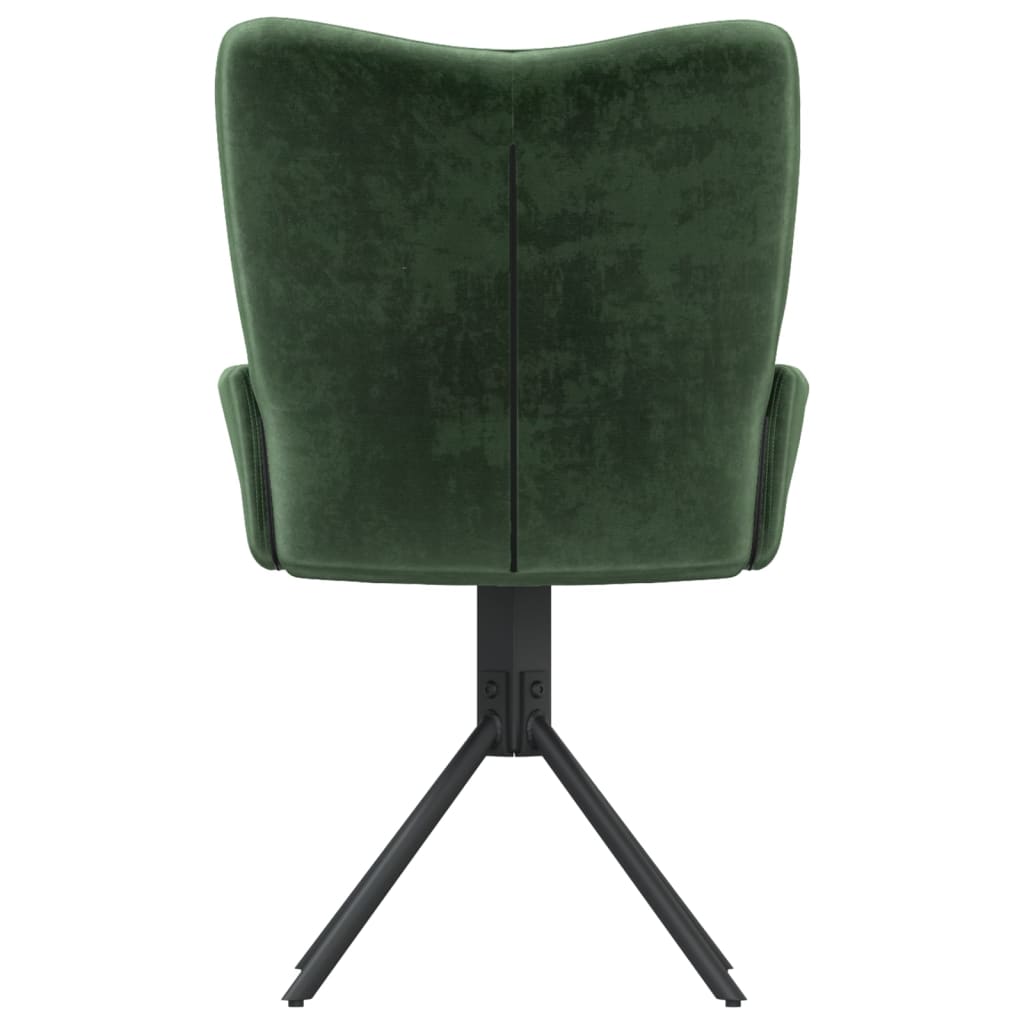 Swivel dining chairs, 2 pcs., dark green, velvet