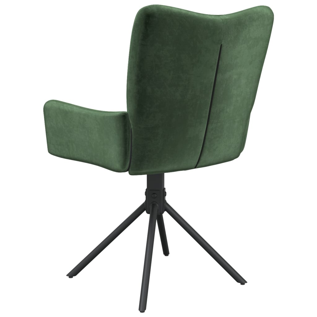 Swivel dining chairs, 2 pcs., dark green, velvet