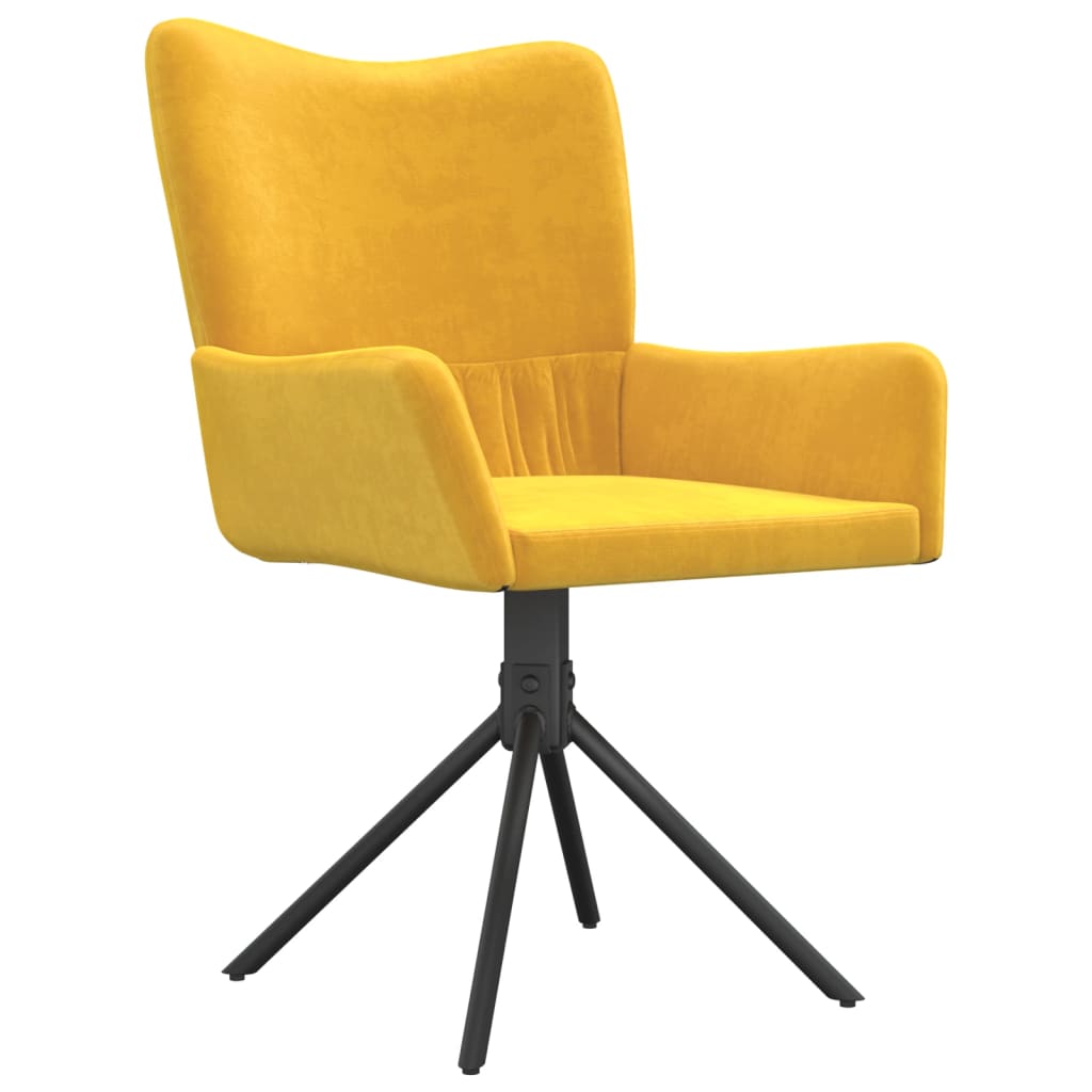 Swivel Dining Chairs, 2 pcs, Yellow, Velvet