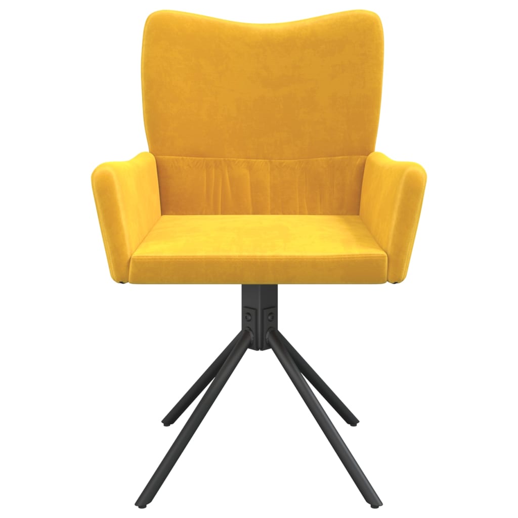 Swivel Dining Chairs, 2 pcs, Yellow, Velvet
