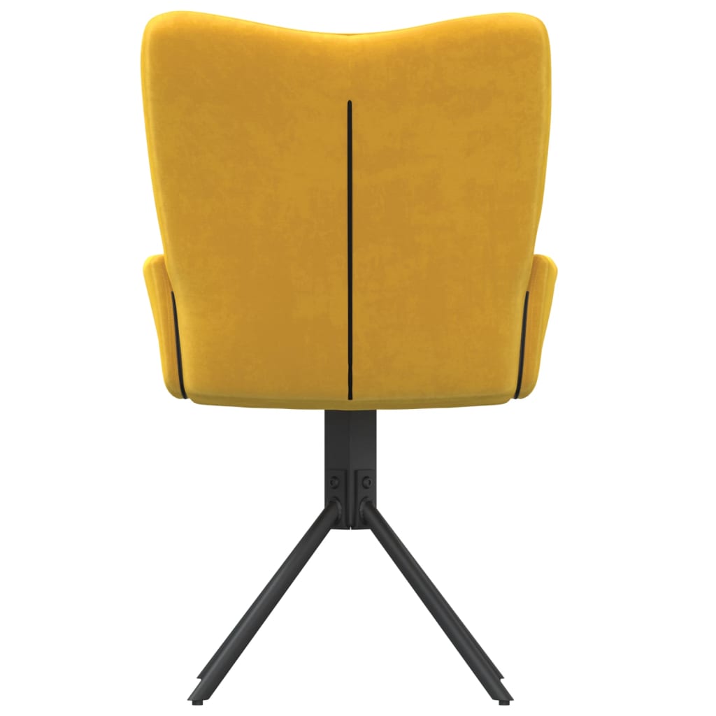 Swivel Dining Chairs, 2 pcs, Yellow, Velvet
