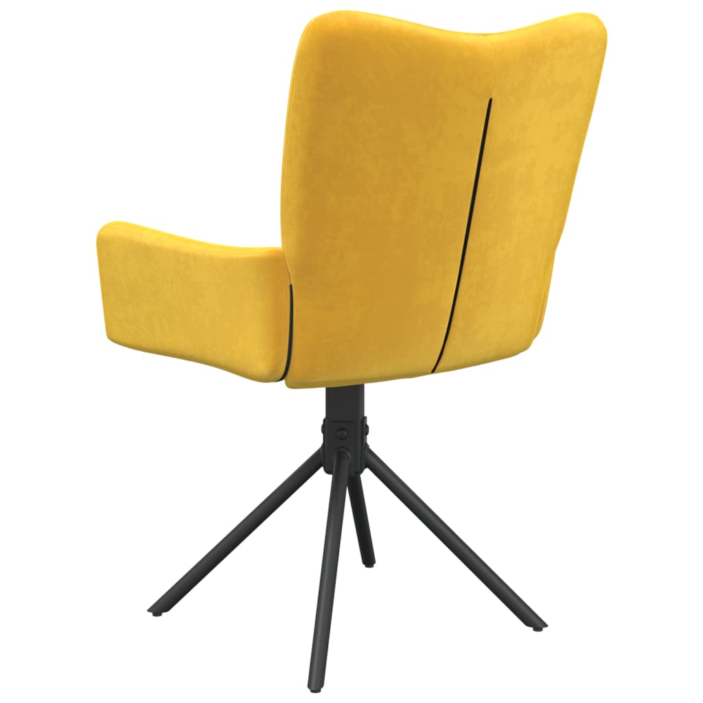 Swivel Dining Chairs, 2 pcs, Yellow, Velvet