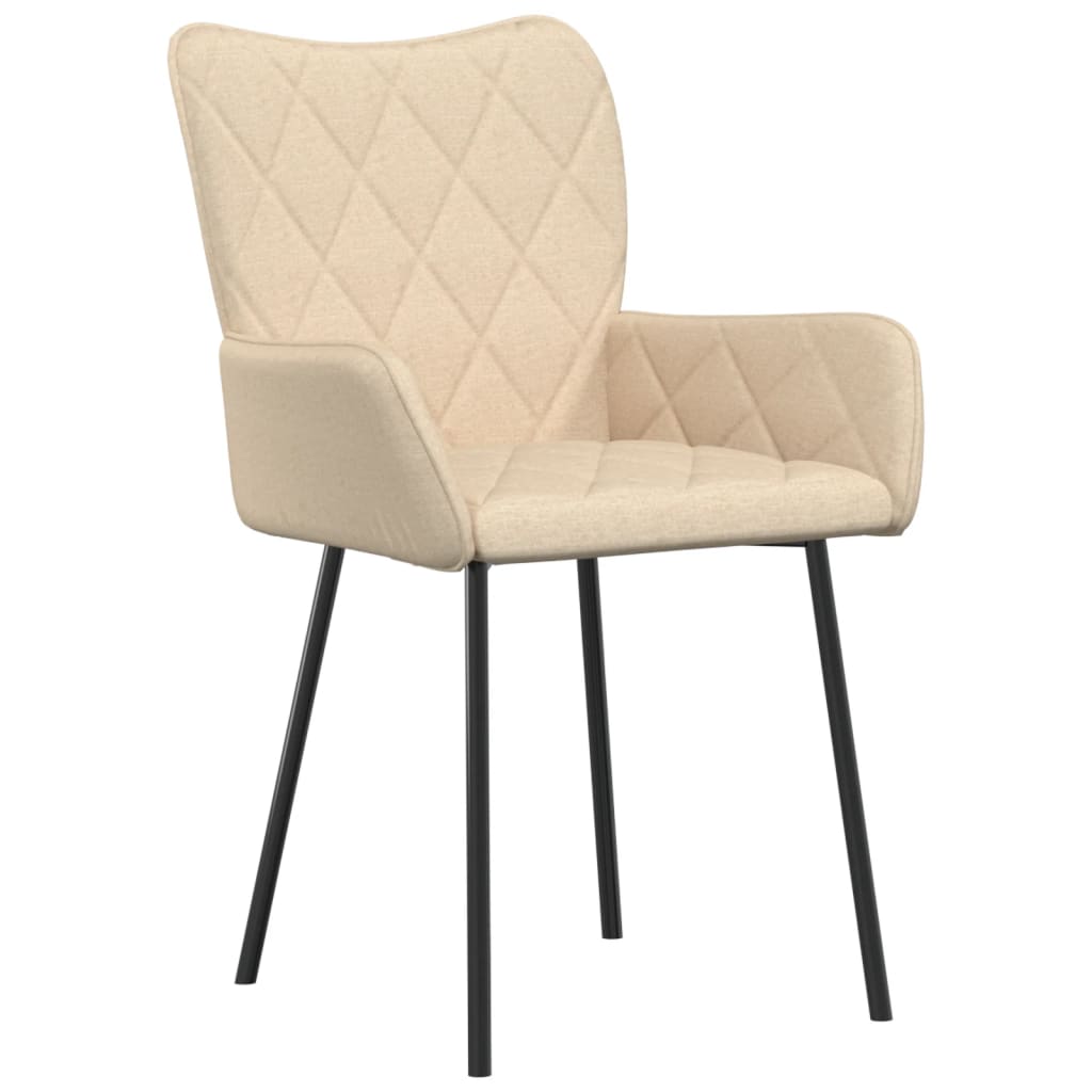 Dining chairs, 2 pcs., cream, fabric