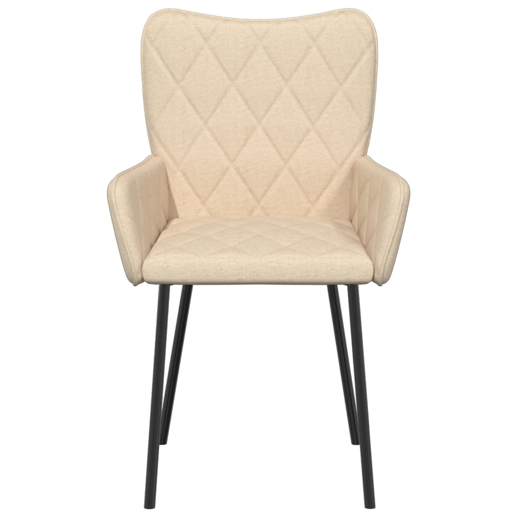 Dining chairs, 2 pcs., cream, fabric