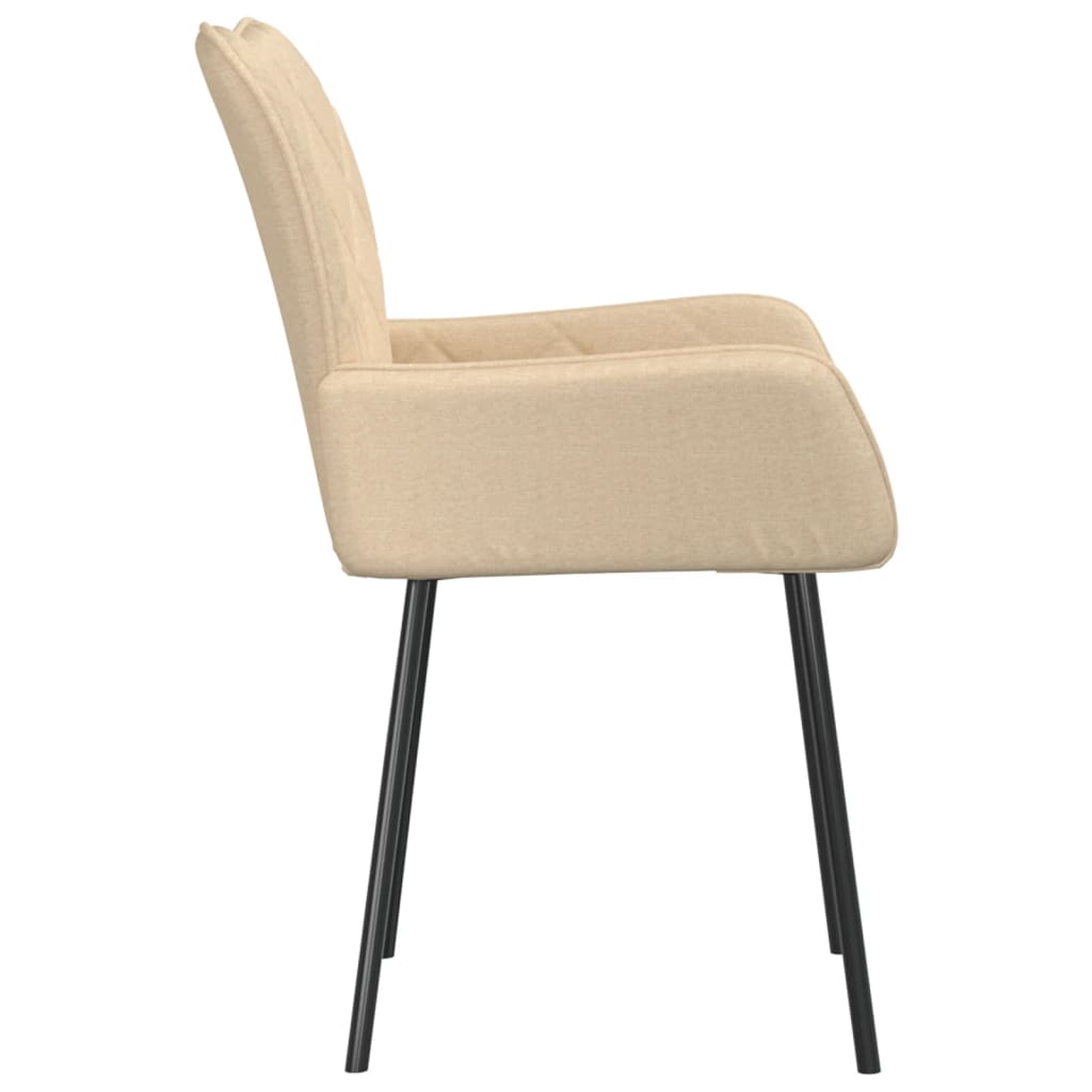 Dining chairs, 2 pcs., cream, fabric