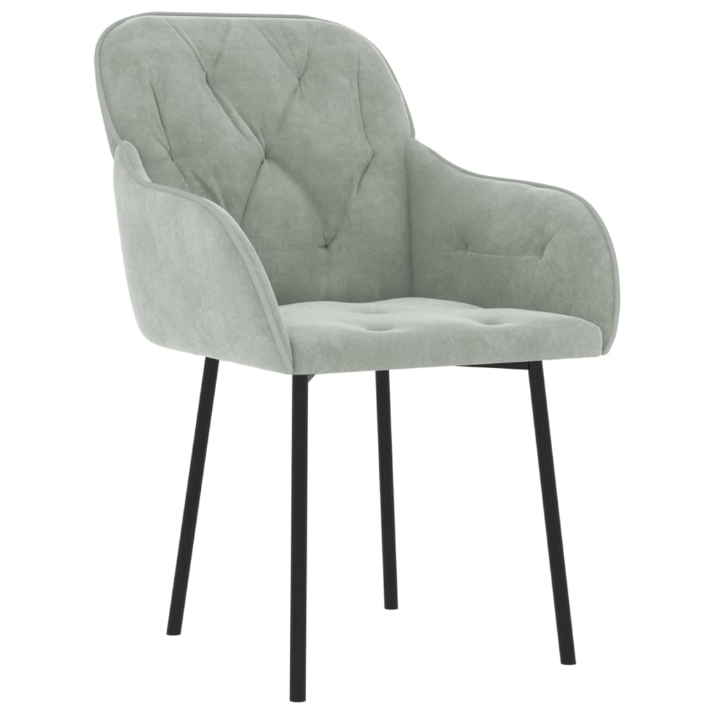 Dining chairs, 2 pcs., light gray, velvet