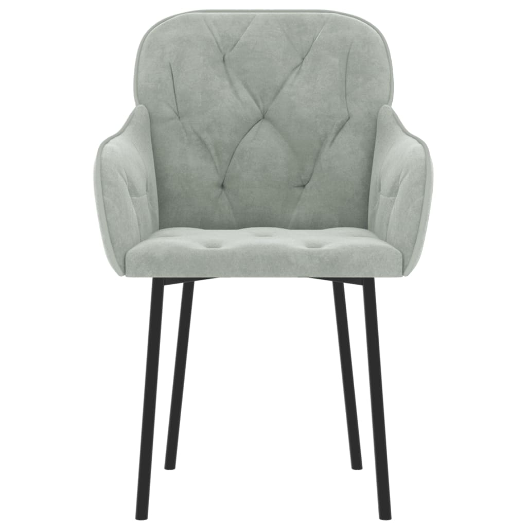 Dining chairs, 2 pcs., light gray, velvet