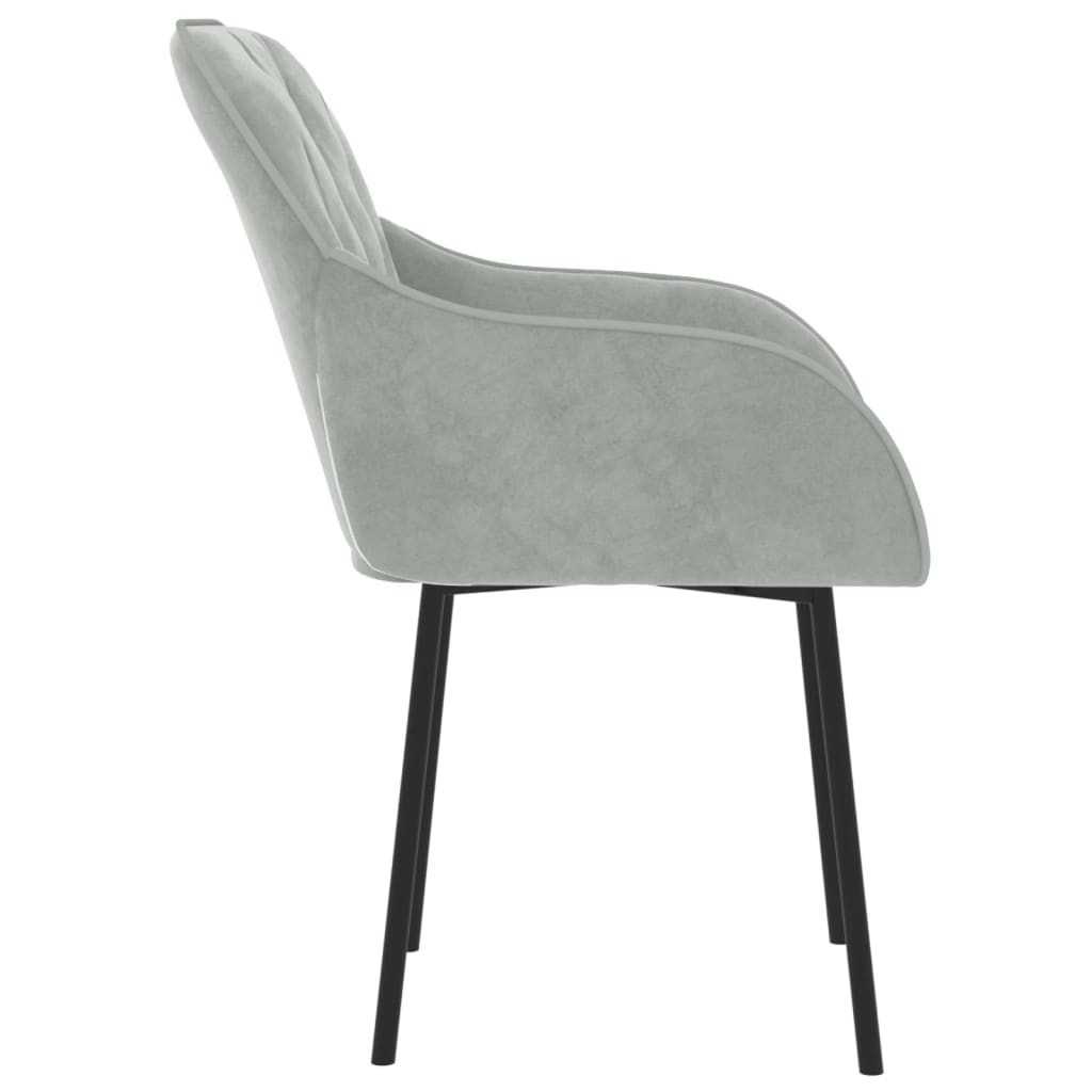 Dining chairs, 2 pcs., light gray, velvet