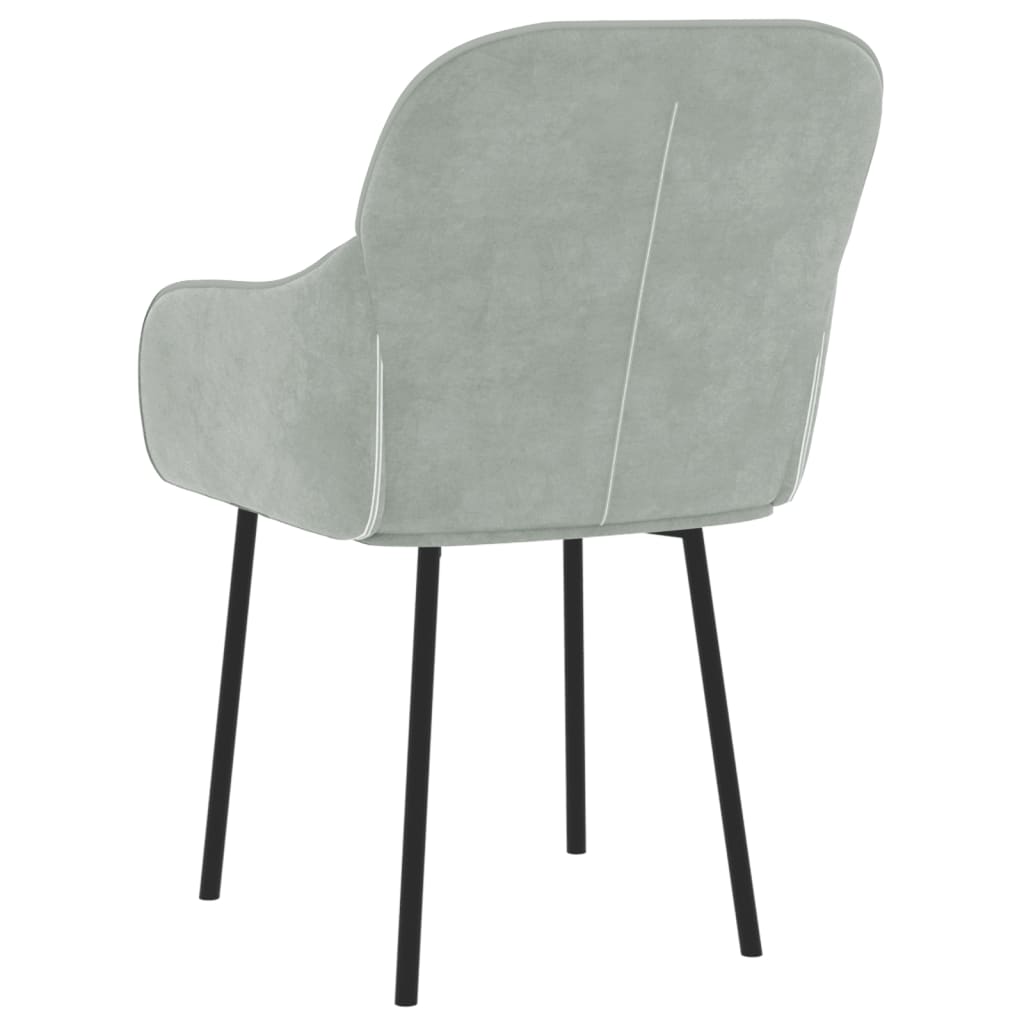 Dining chairs, 2 pcs., light gray, velvet