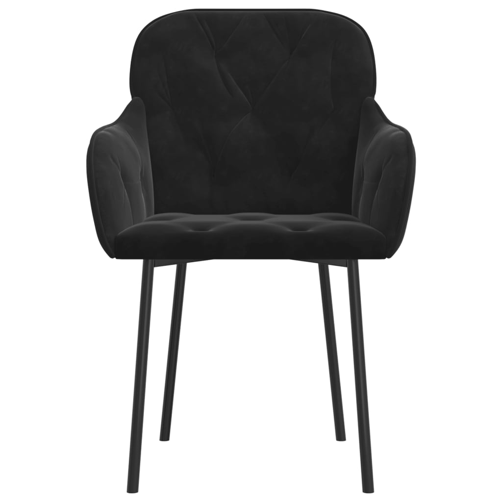 Dining chairs, 2 pcs., black, velvet