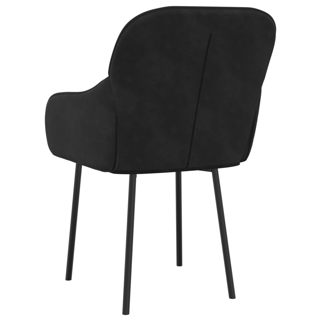 Dining chairs, 2 pcs., black, velvet