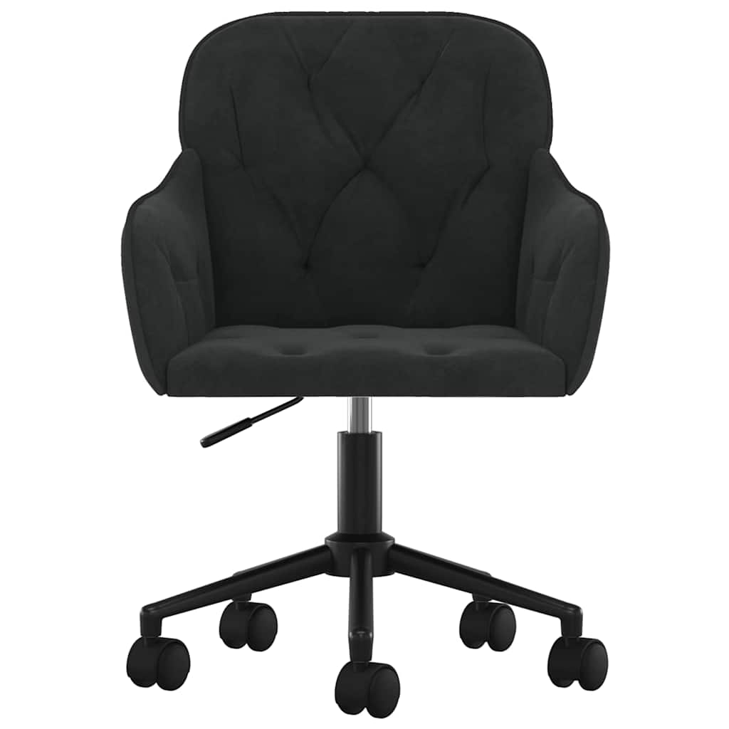 Swivel office chair, black, velvet