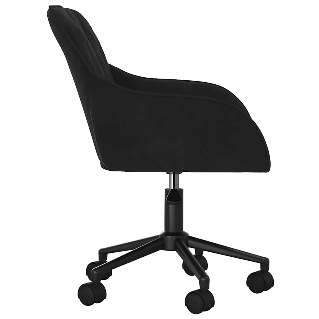Swivel office chair, black, velvet