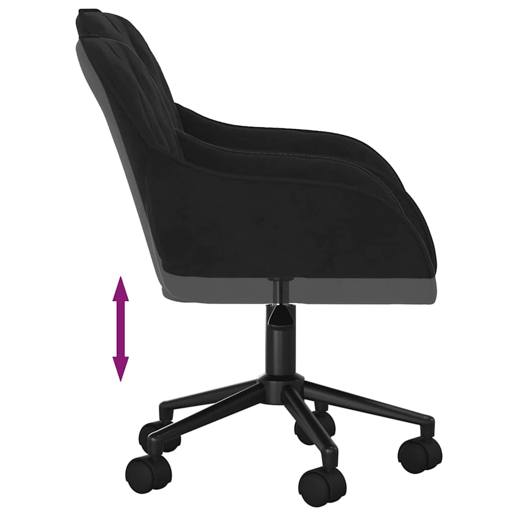 Swivel office chair, black, velvet