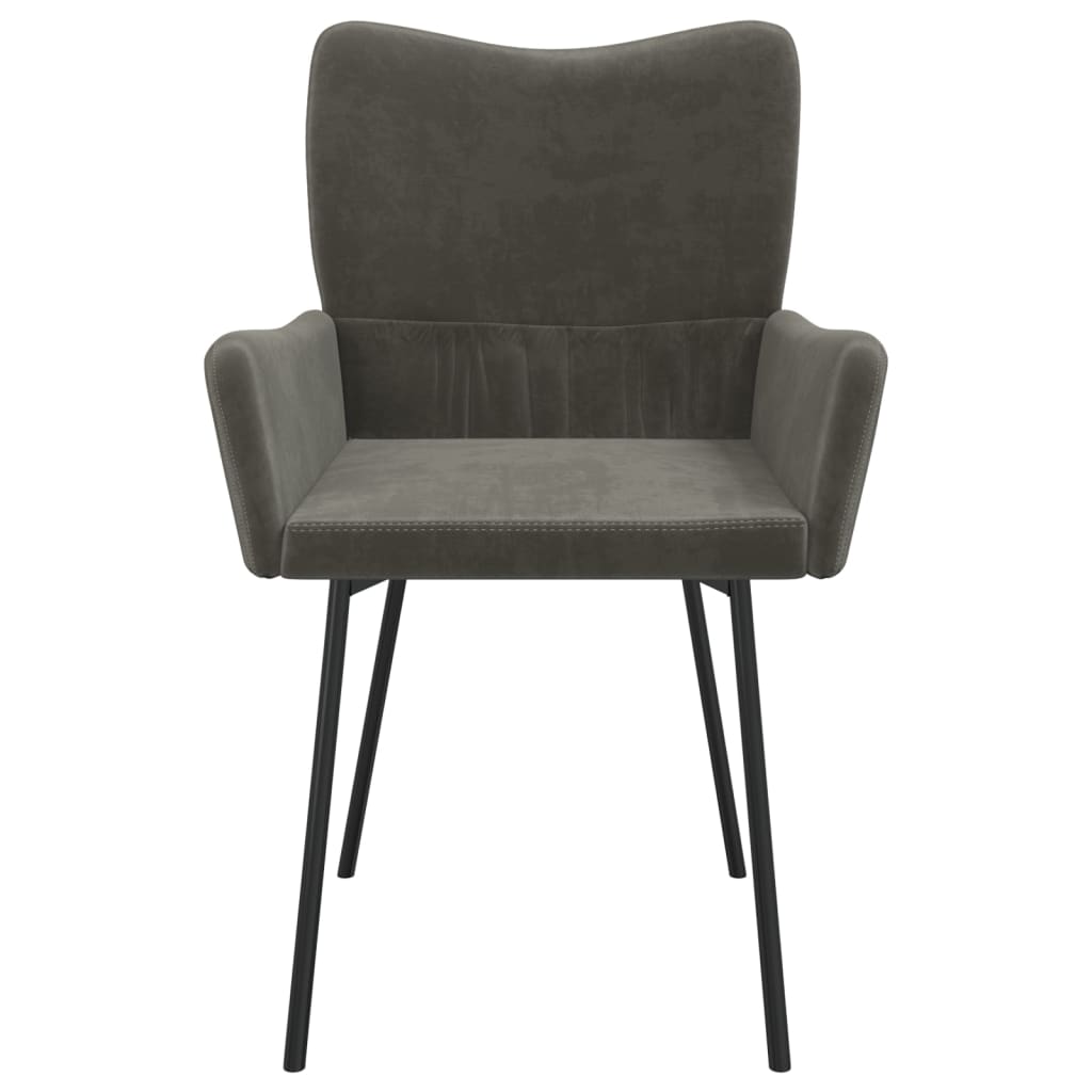 Dining chairs, 2 pcs., dark grey, velvet