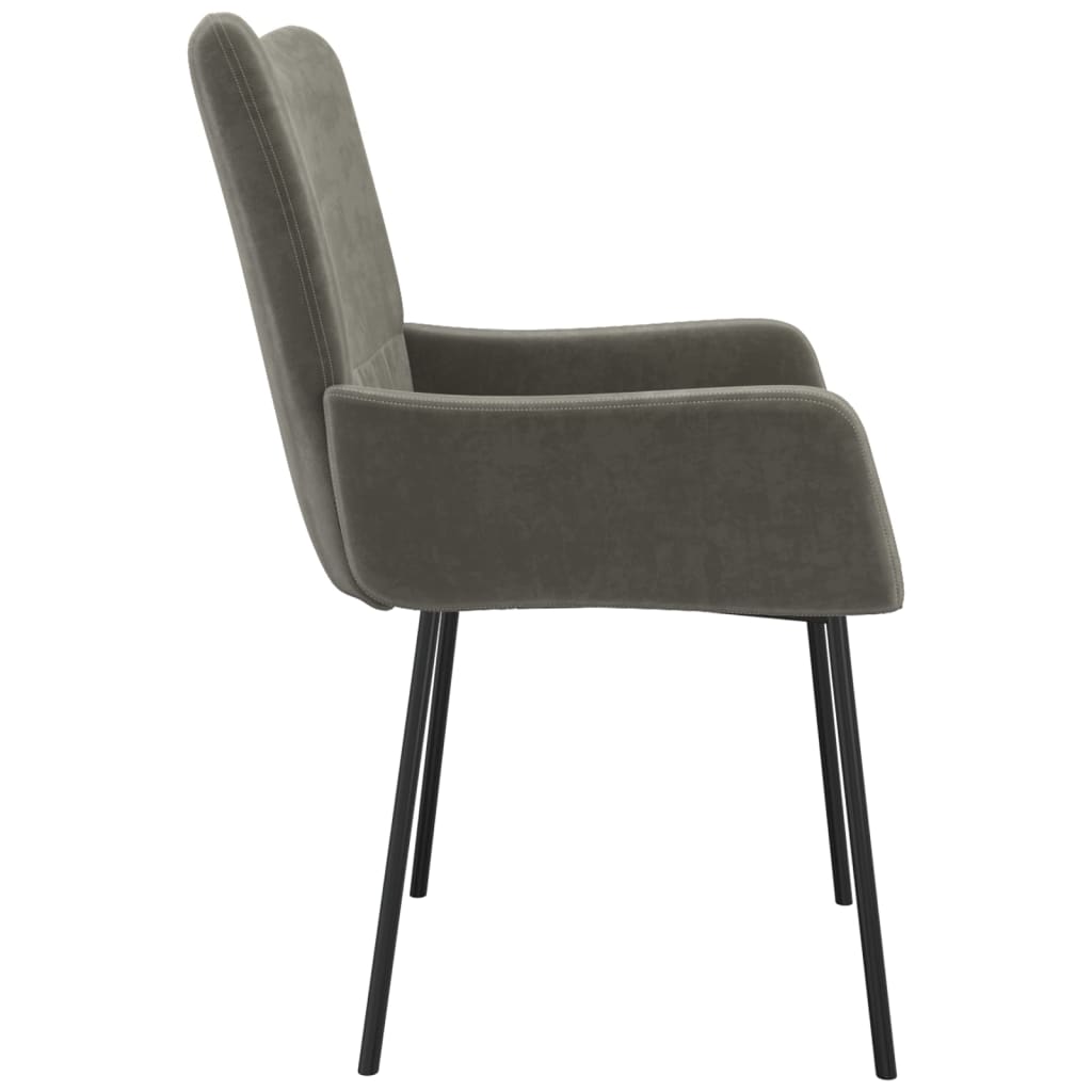 Dining chairs, 2 pcs., dark grey, velvet